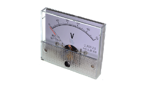 [85C1-V-50VDC] Voltímetro de Panel, de 50 V DC 64x55mm