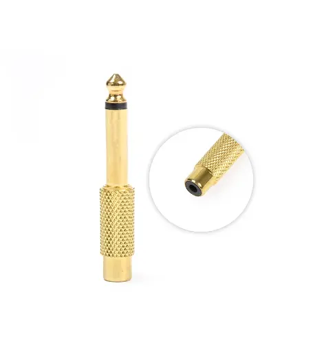 [A-0555] Adaptador Jack RCA a Plug Mono Met Dorado GUB