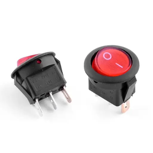 [IRS-101] Switch Luminoso Redondo Rojo 220V PUL