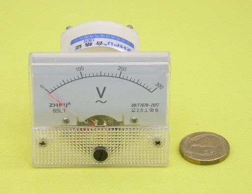[85L1-V-300VAC] Voltímetro de Panel, de 300VAC 56x65 mm