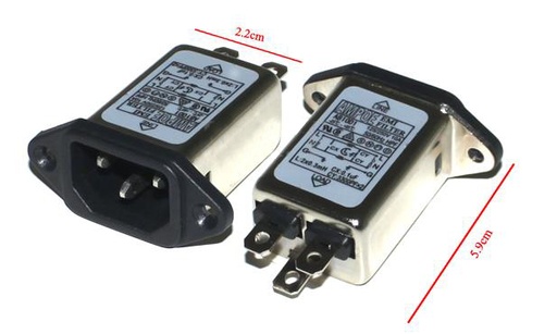 [AB10D1] AB10D1 IEC 320 C14 Filtro de Línea EMI 10A 125/250VAC