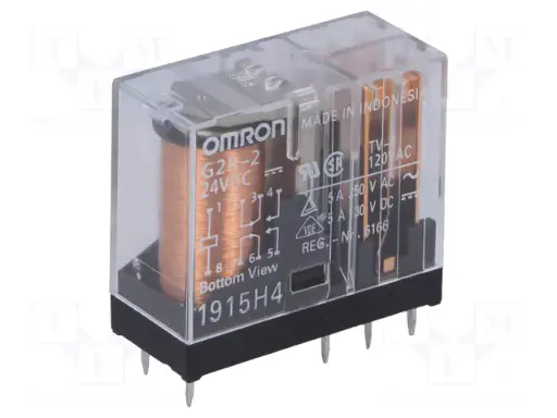 [G2R-2-24VDC] Relé de 24VDC Omron 8Pines Doble Contacto DPDT