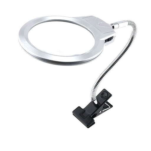 [JM509-A] Lupa de Mesa con LEDs 90mm con Clip