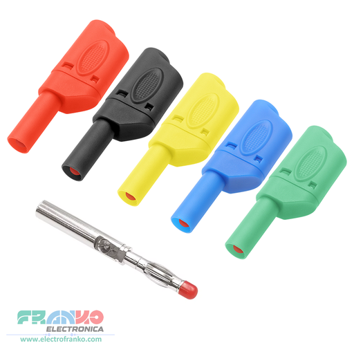 Conector Banana Macho de 4mm Niquelado con Funda RH4-0030