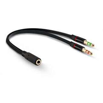 [ADT09-L] 1 Jack 3.5mm Estereo c/10cm Cable a 2 Plug 3.5mm