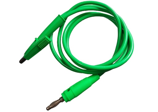 [TP-12PC- VERDE] Cable Siliconado con Plug Banana 4mm a Cocodrilo TP-12C (Verde)