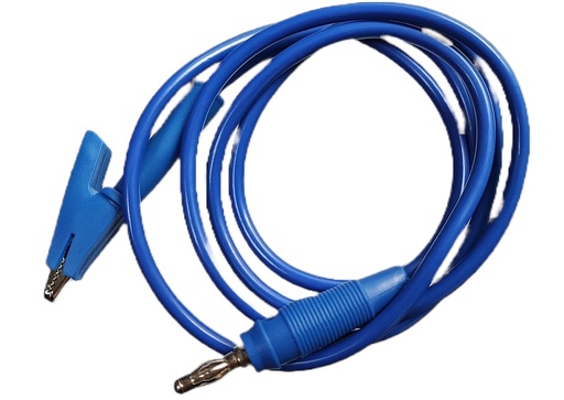 [TP-12PC-AZUL] Cable Siliconado con Plug Banana 4mm a Cocodrilo TP-12C (Azul))