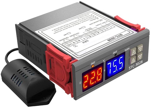 [STC-3028] Termostato Higrómetro Digital P/Control de Temperatura y Humedad con Sensor Externo SHT20