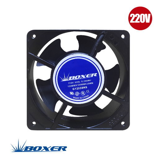 [G-9225] Ventilador Industrial Boxer, 90x90x25mm, 220V, con cable de 25cm.