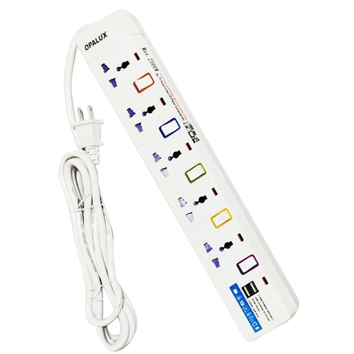 [OP-105USB] OP-105USB Supresor de Pico OPALUX 5 Salidas, con USB