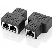 [2RJ-1RJ] Divisor RJ45 2 Jack a 1 Jack Negro Metal