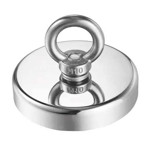 [MAG-75G] Fuerte Iman de Neodimio de Gancho 75mm Tension Vertical=150 Kg.