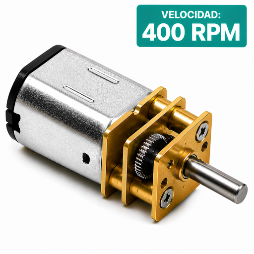 [12GA6V400SP] Micro Motor DC con Caja Reductora Metálica Tipo N20 6VDC 400RPM + Eje Pololu