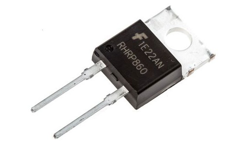 [RHRP860] Diodo Rectificador De Recuperación Hiper Rapida 8A, 400V - 600V TO220