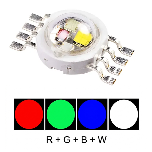 [XY-3RGBW] LED de Potencia 3W Tipo Luxeon | Alto Brillo 4 Colores RGBW 8 Pines