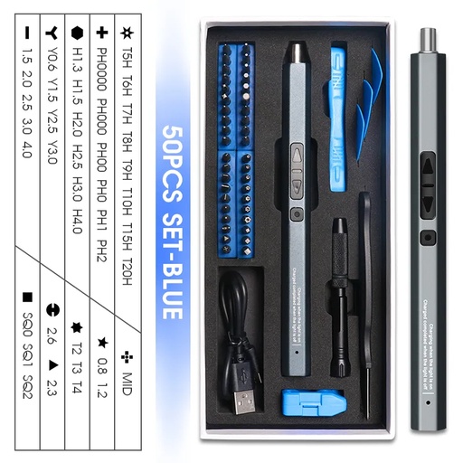 [DES-51] Destornillador Inalambrico con Accesorios 51 en 1 
