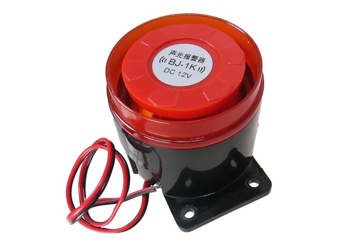 [BJ1K-12] Buzzer Piezo Electrico Activo BJ-1K de 85dB de 12VDC de 55mm Diametro con Luz