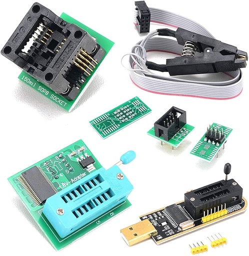 [CH341-SET] CH341-SET Set Programador CH341 EEPROM USB BIOS y Accesorios 