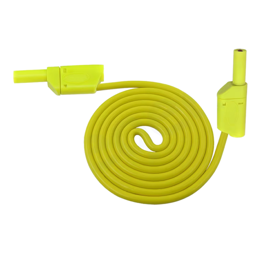 [TP12-AMAR] Cable Siliconado con Plug Banana 4mm 1mt Amarillo 