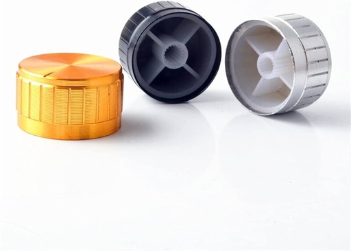 [PER-2917PA] Perilla de Aluminio y Plastico para Eje Ranurado 6mm de 29x17mm