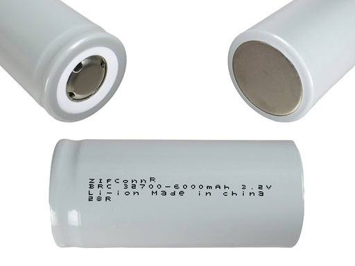 [BRC32700] Bateria de Li-Ion 32700 - 6000mAh 3.7V Li-Ion Tamaño: 70x33 mm Cilindrica "ZIFConn"