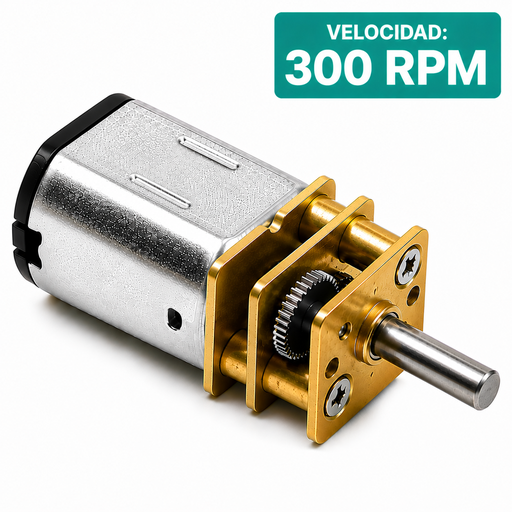 [12GA6V300SP] Micro Motor DC con Caja Reductora Metálica Tipo N20 6VDC 400RPM + Eje Pololu