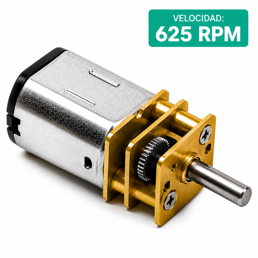 [12GA6V625SP] Micro Motor DC con Caja Reductora Metálica Tipo N20 6VDC 625RPM + Eje Pololu