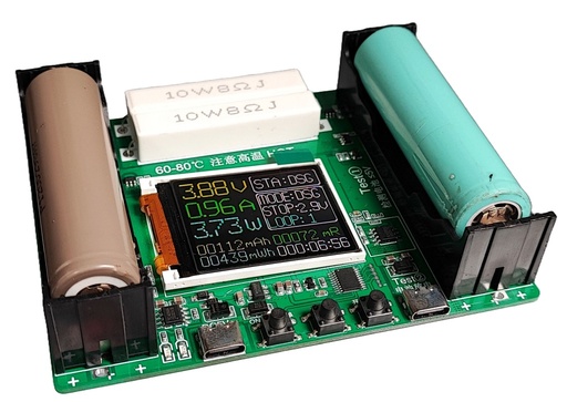 [HX-18650C] Probador de Capacidad de Baterias (Testeador de Baterias) 18650 con Display y Conectores Tipo C