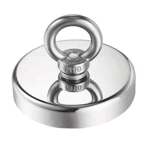 [MAG-60X25G] Fuerte Iman de Neodimio Gancho Pesca 60mm 120Kg Doble Cara 