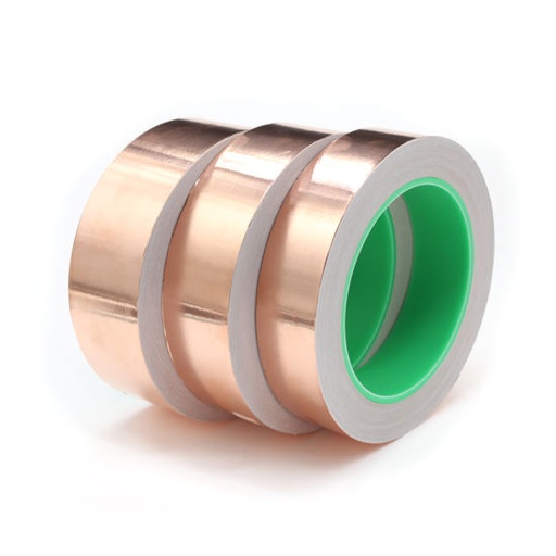 [EMI-3010] Cinta de Cobre Conductivo Adhesiva 30 mm 10mt. – Blindaje EMI y Reparaciones Electrónicas
