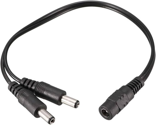 [DCJ21X2P] Cable Jack DC 2.1mm. a 2 Plug DC 2.1mm. 30cms.