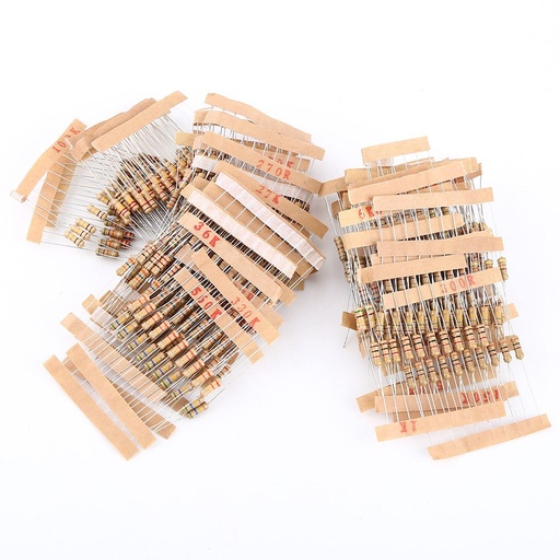 [RES-1000] Pack Mix de Resistencias de Carbón de 1/4W (Bolsa de 1000pzs)