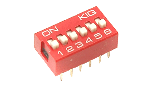 [DIP-SW-6] Dip Switch 6 Pos. Rojo 12 pines DS-6P