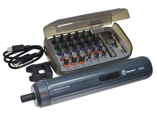 [KS-882042] Juego de Destornilladores Eléctricos de Precisión 35 en 1 Recargable con Luz LED