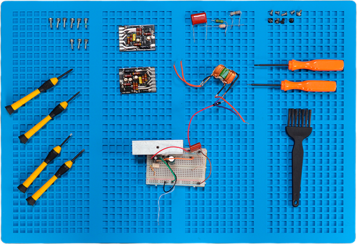 [MAT-6Azul] Base de Soldadura de Jebe Siliconado, Mesa de Trabajo con Aislamiento para Soldar de 50x35cm (Azul)