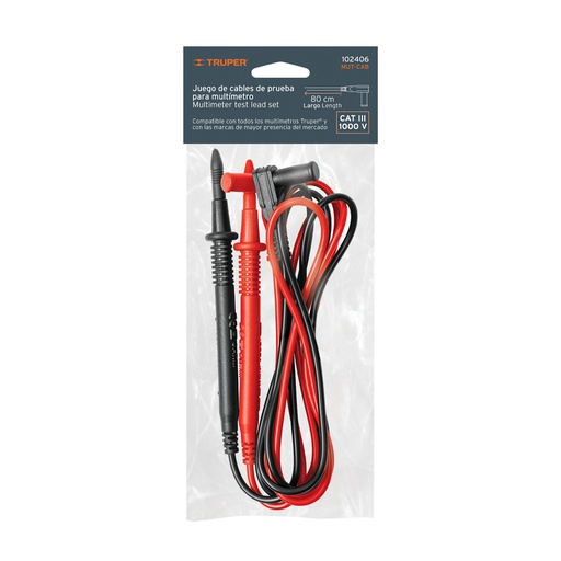 [MUT-CAB] Mut-Cab Juego de Cables de Prueba para Multímetro, TRUPER 102406