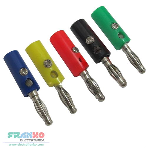 Conector Tipo Plug Banana de 4mm con Tornillo para Cable AWG 