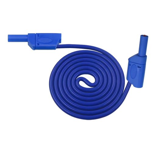 [TP12-AZUL] Cable Siliconado con Plug Banana 4mm 1mt Azul 
