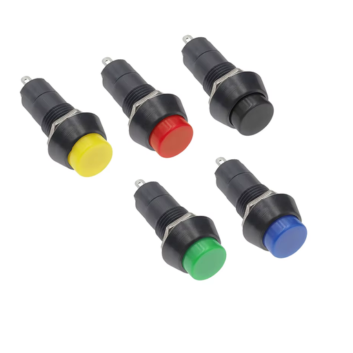 Interruptor de Boton PBS-11B 12 mm – Autobloqueo 250VAC / 3A  2 Pines