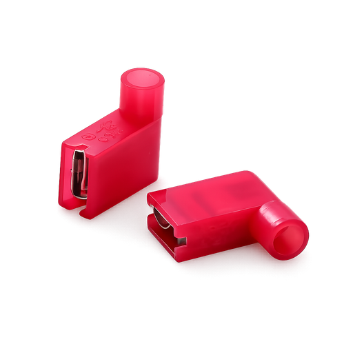 [FLDNY1.25-250] TERMINAL HEMBRA T/UÑA AISLADO NYLON 90° ROJO