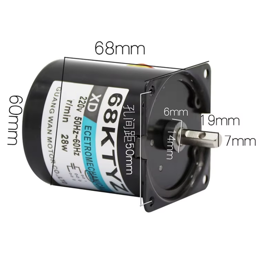 [68KTYZ] Motor de Engranaje Síncrono de Imán Permanente 220V, 15 R/min 28W