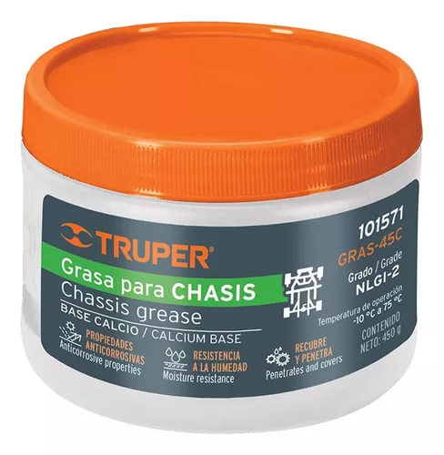 [GRAS-45C] GRAS-45C Grasa Lubricante para Chasis, Base Calcio, 450 gr, Truper 101571