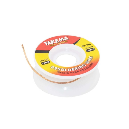 [ZD-180-1.0MM] Mecha Malla para Desoldar "Takema" 1mm. 1.5Mts
