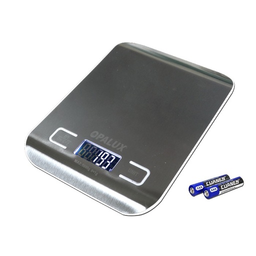 [OP-S5] Balanza Digital Para Cocina "Opalux" 5Kg Acerado