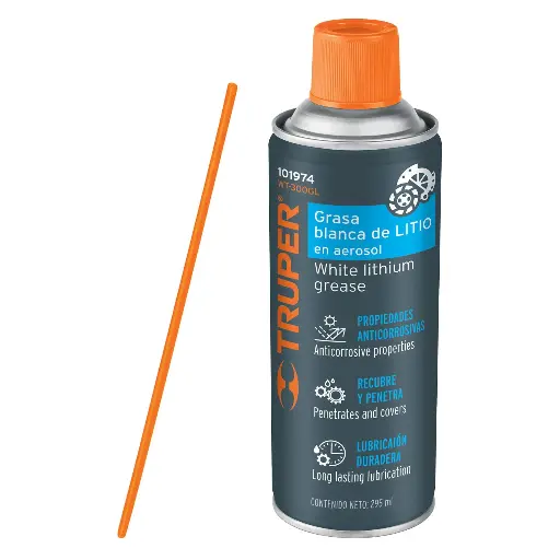 [WT-300GL] WT-300GL Grasa Blanca de Litio en Aerosol 295 ml, Truper 101974