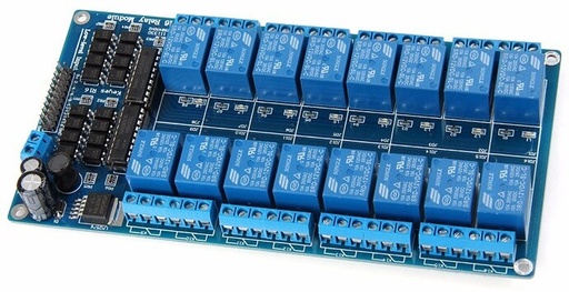 [SRD12-X16PCB] SRD12-X16PCB Modulo de Rele de 16 Canales 12VDC. Corriente de Rele 10A    