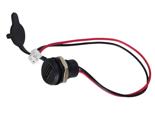 [CT-24AWG] Jack DC Tipo C con Cable JST de 2Pines para Montar en Panel, AWG 24 Max. 1.5A