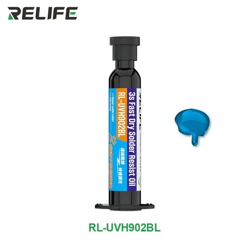 [RL-UVH902BL] Mascara de Soldadura RELIFE, 10 ml, UV, de Secado Instantáneo Azul