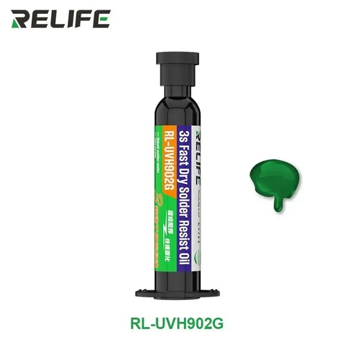 [RL-UVH902G] Mascara de Soldadura RELIFE, 10 ml, UV, de Secado Instantáneo Verde