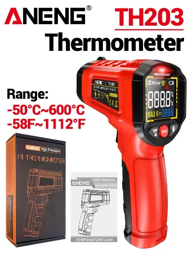 [TH203] Pirometro Digital, Termómetro Infrarrojo Digital ANENG TH203 -50 ~ 600 ℃